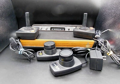 Atari CX2600A System With Console (4 switch), Joysticks, Paddles, Power Supply - Image 1 of 4