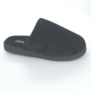 1059 Clarks Womens Open Back Soft Terry Mule Slippers Black Size 9 M US - Picture 1 of 9