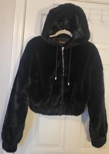 Ambiance Outerwear Jacke Damen Large Kunstfell schwarz gefüttert Full Zip Mantel - Bild 1 von 15