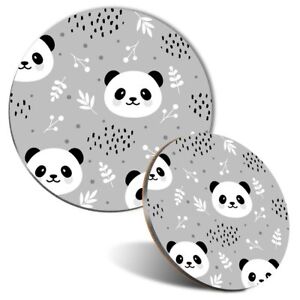 Mouse Mat & Coaster Set - BW - Cute Baby Panda Bear  #35593