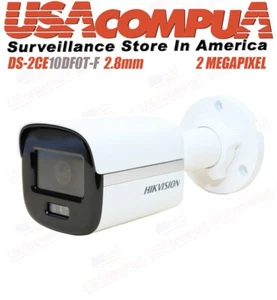 Hikvision DS-2CE10DF3T-F 2.8mm CCTV Camera 2 MP ColorVu Mini Bullet - Picture 1 of 8
