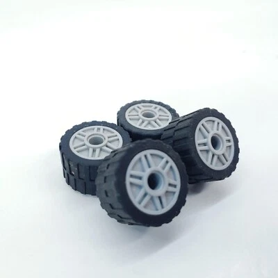Lego лот из 4 колес/шин Lt Bl серое колесо 55981 24x14 шина с неглубоким протектором 30684 - Изображение 1 из 3