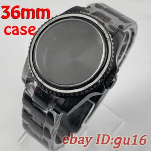 Uhrengehäuse 36 mm schwarz passend für NH34 NH35 NH36 Miyota 8215 ETA2836 2824 PT5000 DG2813 - Bild 1 von 14