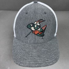 Greensboro Grasshopper Hat Cap Mens One Size Gray Minor League Flex Stretch 47