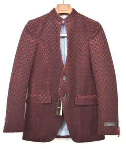 Vitarelli Men Rug Stand-Up Collar 2-Button Flap Pocket Slim Fit Dress Jacket 38R - Picture 1 of 3
