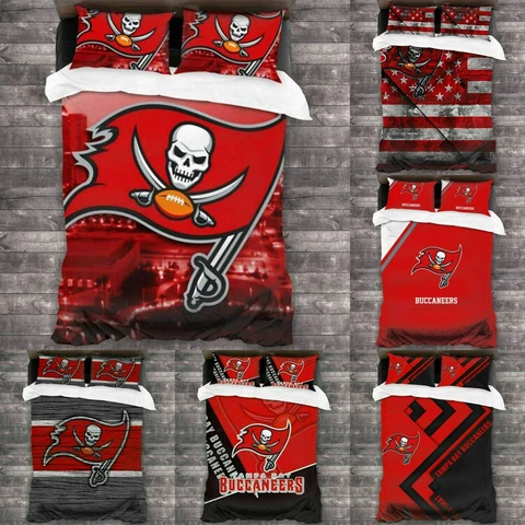 Tampa Bay Buccaneers 3 PCS Bedding Set Pillowcases Quilt/Duvet/Comforter Cover Cover