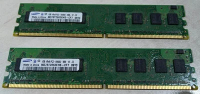Kit HP MEMORIA SAMSUNG RAM DDR2 800 Mhz 2 x 1GB PC2-6400 M378T2863EHS-CF7 0913 - Immagine 1 di 4