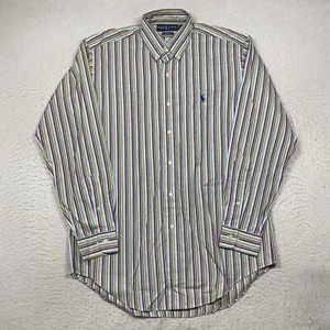 Ralph Lauren Shirt Classic Fit Mens Medium Multicolor Striped Long Sleeve Pony - Picture 1 of 11