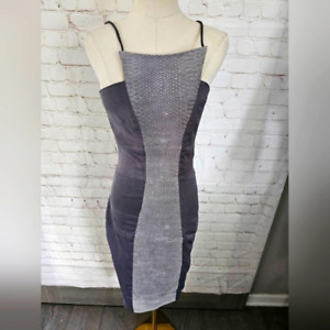 Celeb Boutique Vintage Leather Dress with Snake Contrast | Gray | Small | EUC