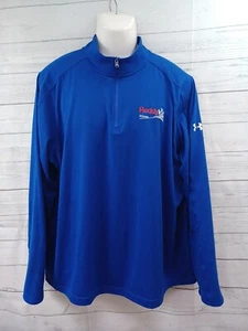 Under Armour Heatgear Pullover Men Loose Fit Shirt XXL Henley Blue Ready Ice - Picture 1 of 9