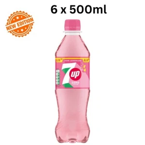 7UP ZERO PINK LEMONADE 6 x 500ml /Zero/Low Calorie/New edition/Fast moving Fizzy - Picture 1 of 2