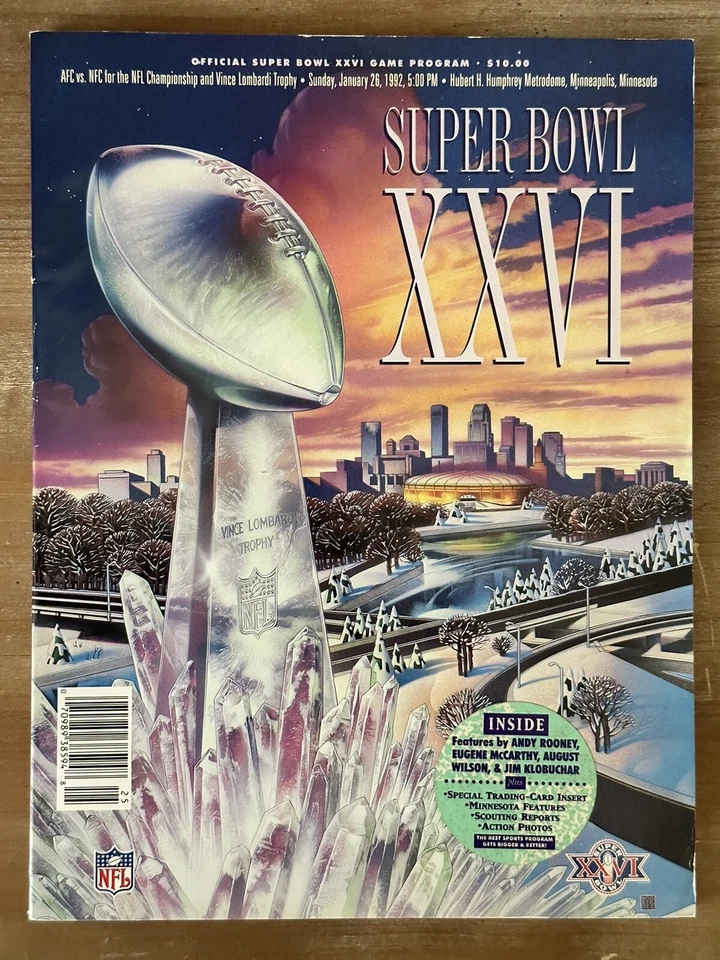 Super Bowl XXVI Official Game Program, Washington vs. Buffalo, January 26, 1992 - Image 1 of 1