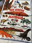 Vintage Red Centre Australia Linen Teatowel