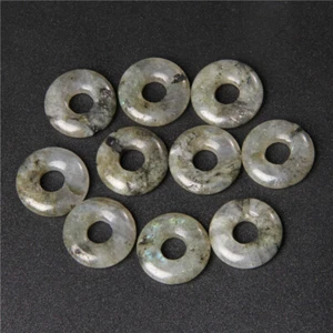 Venta al por mayor 12 piezas Colgantes Dijes Donut Redondos Piedra Labradorita Natural 18 mm Hágalo Usted Mismo - Imagen 1 de 4