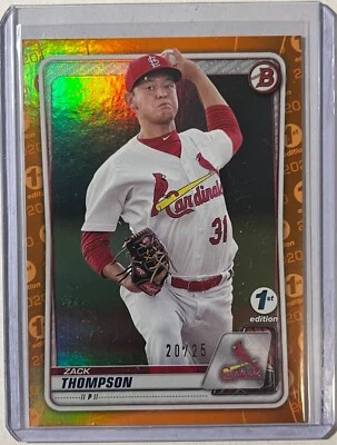 Zack Thompson 2020 Bowman 1st Edition RC Orange Refractor /25 #BFE-6 - Cardinals - Image 1 of 2
