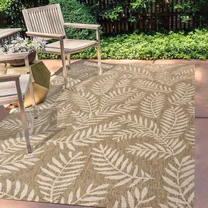JONATHAN Y SMB119A-3 Nevis Palm Frond Indoor Outdoor Area-Rug Coastal Floral ... - Picture 1 of 9