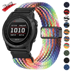 Quickfit Magnetisches Nylon Uhrenarmband Armband für Garmin Fenix E 8 7 6 5 7X 6X 5X 3HR - Bild 1 von 50
