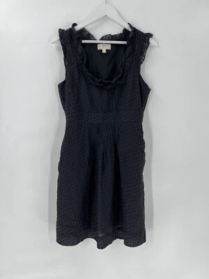 Vestido Moulinette Soeurs Mujer 6 Gris Negro Plisado Volantes Sin Mangas Cuello Redondo Foto 1 de 4