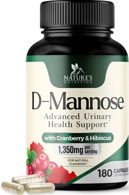 D-Mannose 1350mg with Cranberry Extra Strength Natural Urinary Health Support - Image 1 of 4