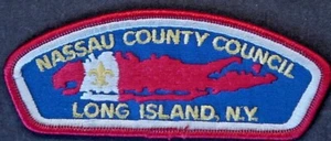 Boy Scouts Nassasu County Council Long Island NY Shoulder Patch Red White & Blue - Picture 1 of 1