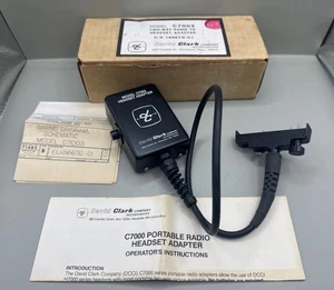 David Clark Two Way Radio To Headset PTT Adapter C7003 18667g-01 New In Box! - Picture 1 of 6