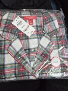 DAMEN-PYJAMA FLANELL GRÖSSE Small STEWART KARIERT WEIHNACHTEN URLAUB 2-TEILIGES SET NEU  - Bild 1 von 4