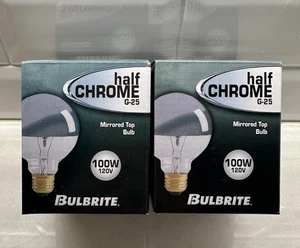 Bulbrite Half Chrome G-25 100W 120V - 2 Bulbs - Picture 1 of 1