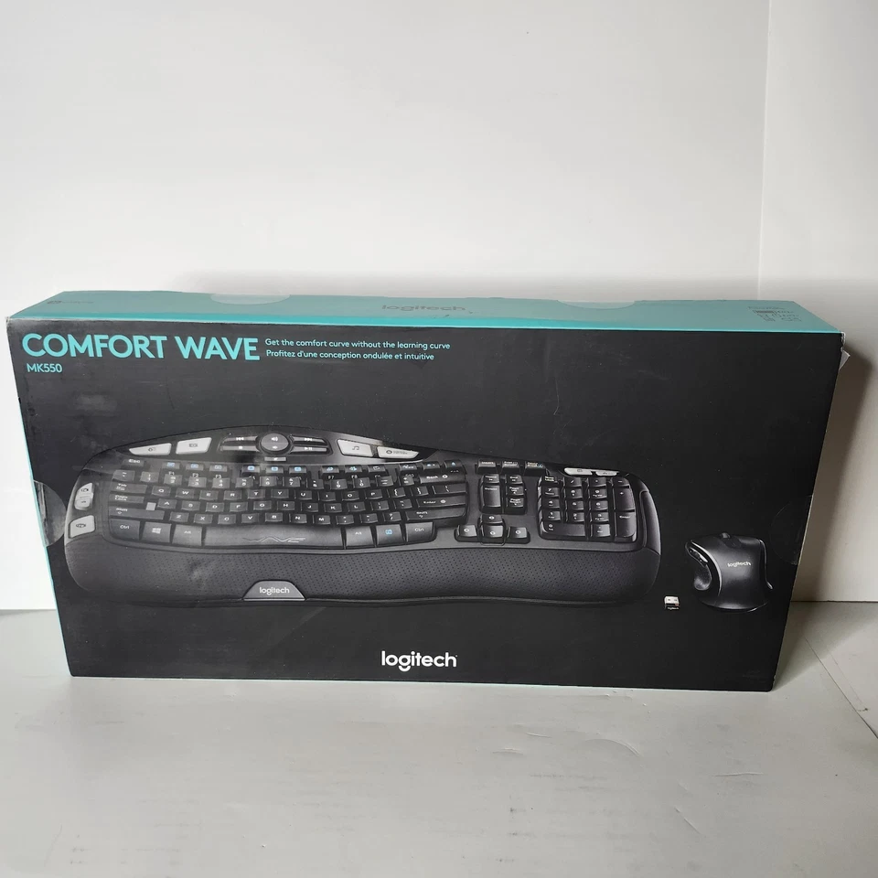 Logitech MK550 Wireless Wave Ergonomic Keyboard Mouse Combo New Sealed - Image 1 of 4