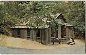 MARSHALL'S CABIN Gold Rush COLOMA, CA Sutter's Mill 1960s Vintage Postcard - Picture 1 of 2