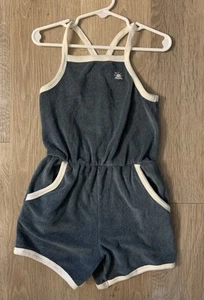 Little Co By Lauren Conrad Girl's Size 5 Gray Terry Cloth Romper With White Trim - Picture 1 of 5