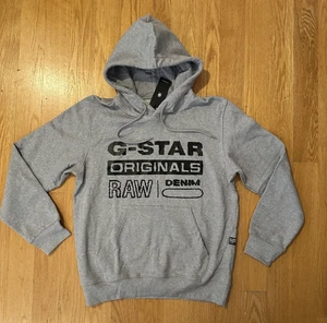 NEW G-STAR RAW HOODIE DISTRESSED ORIGINAL HOODED GREY GSTAR MEN SIZE LARGE - Picture 1 of 7