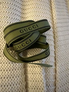 Gucci GG 100% Authentic Signature Green Grosgrain Ribbon 1 Yard - Picture 1 of 3