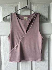 Camiseta sin mangas rosa nude cuello alto islote noche para mujer mediana - Imagen 1 de 3