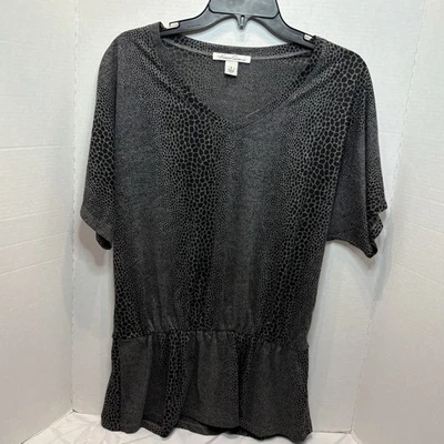 Женская блуза-туника Kenneth Cole NY черная с анималистическим принтом размер Small - Изображение 1 из 4