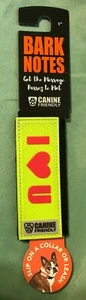 Dog BARK NOTES "Get the Message" Collar or Leash Sentiment Sleeve I LOVE YOU - Picture 1 of 4
