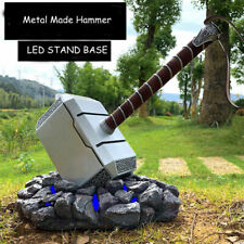 1:1 Avengers Full Metal Thor HammerCosplay Prop Mjolnir & LED Light Stand