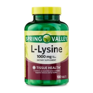 Spring Valley L-lysine Tablets 1000 mg 100 Tablets Fresh Stock Free Shipping - Picture 1 of 4