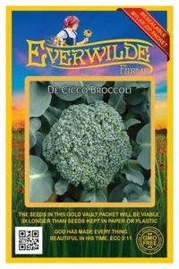 500 De Cicco Broccoli Seeds - Everwilde Farms Mylar Seed Packet - Picture 1 of 3