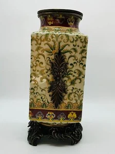 Exquisite alte chinesische Porzellan handbemalte Emaille Vase 14" hoch sehr schwer - Bild 1 von 6