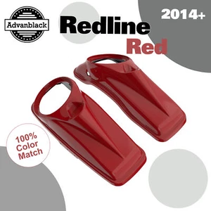 Advanblack Redline Red 8" Saddlebag Speaker Lids Fits Harley Touring 14+ - Picture 1 of 7