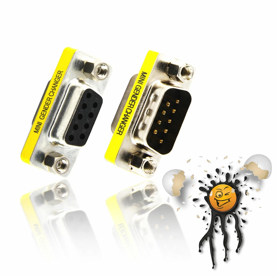 RS232 DB9 Adapter Serial Gender Changer Male>Male Female>Female - Image 1 of 1