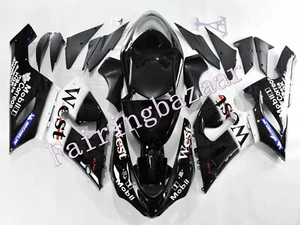 Fit for 2005 2006 ZX6R 636 WEST Black White ABS Plastic Injection Fairing Kit - Foto 1 di 6