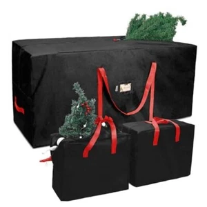 Christmas Tree Storage Bag 7.5ft (3pc Set), Fits Up to 7 Medium Black-1 Set - Picture 1 of 8