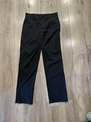 Pantalones De Colección Años 90 DKNY Jet Negro Nylon Tobillo Pierna Recta Talla 8 Foto 1 de 4