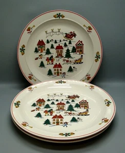 Midwestern Home Jamestown JOY OF CHRISTMAS 10-3/8" Dinner Plates SET OF THREE - Picture 1 of 2