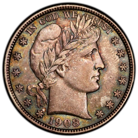 1908-D BARBER HALF DOLLAR ✪ PCGS AU-55 ✪ 50C SILVER ALMOST UNC COIN ◢TRUSTED◣ Cover