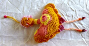 Handmade  Female Doll Crocheted in Beutifull colors by artist with hanger - Picture 1 of 8