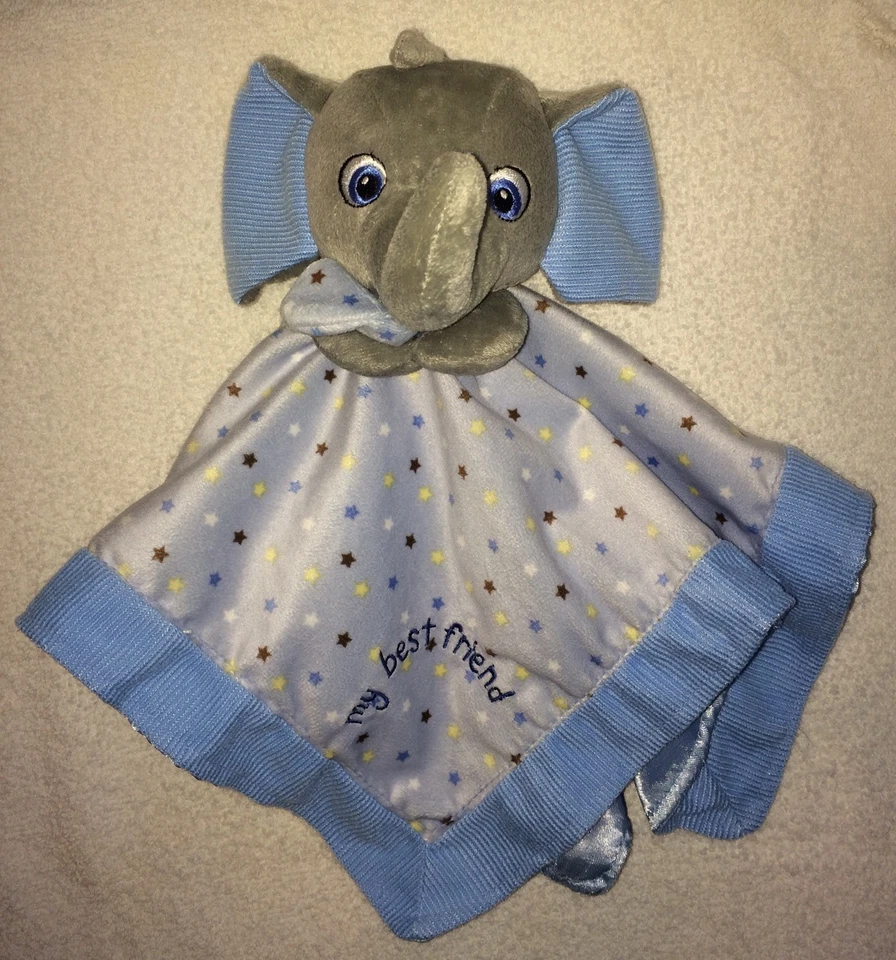 Manta de felpa Garanimals elefante azul gris bebé Lovey Stars mi mejor amigo juguete Foto 1 de 4