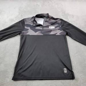 NBA Shirt Mens Medium Black Camo Quarter Zip Pullover Activewear Performance - Picture 1 of 11
