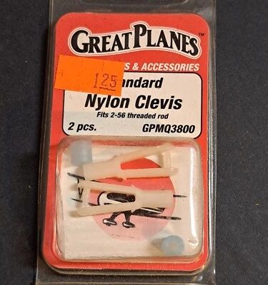 Peça original de avião de controle remoto Great Planes #3800 * Braçadeira padrão de náilon para 2-56 hastes - Imagem 1 de 2